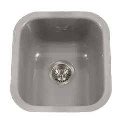 Houzer 16" Porcelain Enamel Steel Undermount Bar/Prep Sink, Gray, PCB-1750 SL