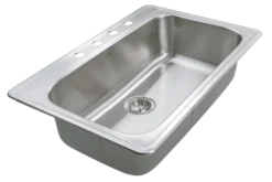 Houzer 33" Stainless Steel Topmount Large Single Bowl Kitchen Sink, 18 Gauge, PGS-3122-4-1