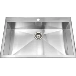 Houzer 33" Stainless Steel Topmount Single Bowl Kitchen Sink, 18 Gauge, BLS-3322