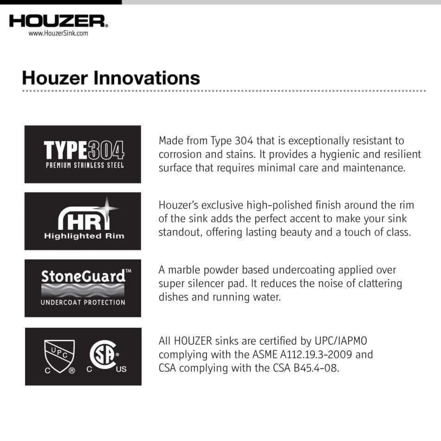 Houzer 41" Stainless Steel Topmount Triple Bowl Kitchen Sink, 18 Gauge, PGT-4322-1