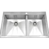 Houzer 33" Stainless Steel Topmount Zero Radius Double Bowl Kitchen Sink, 18 Gauge, BCD-3322