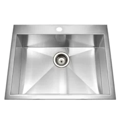 Houzer 25" Stainless Steel Topmount Zero Radius Single Bowl Kitchen Sink, 18 Gauge, BCS-2522