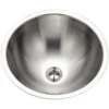 Houzer 17" Stainless Steel Undermount Bathroom Sink, Round, CR-1620-1