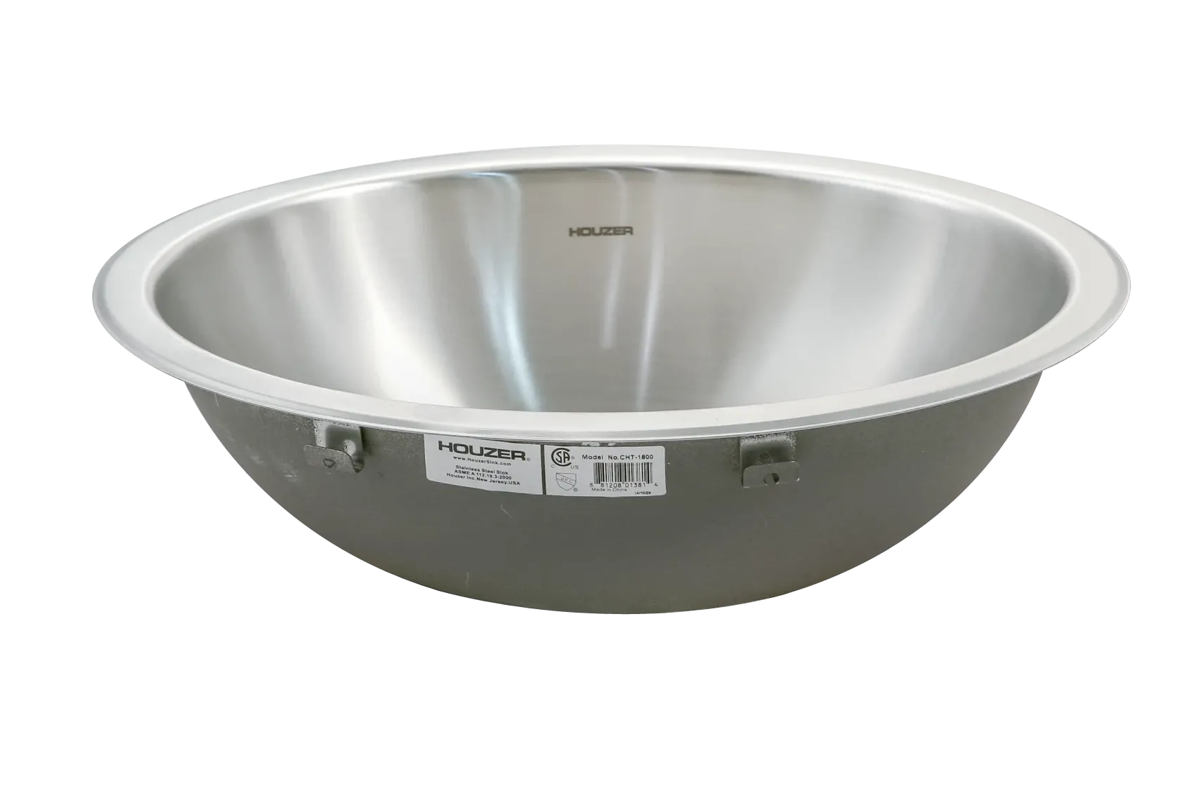 Houzer 17" Stainless Steel Undermount Bathroom Sink, Round, CR-1620-1