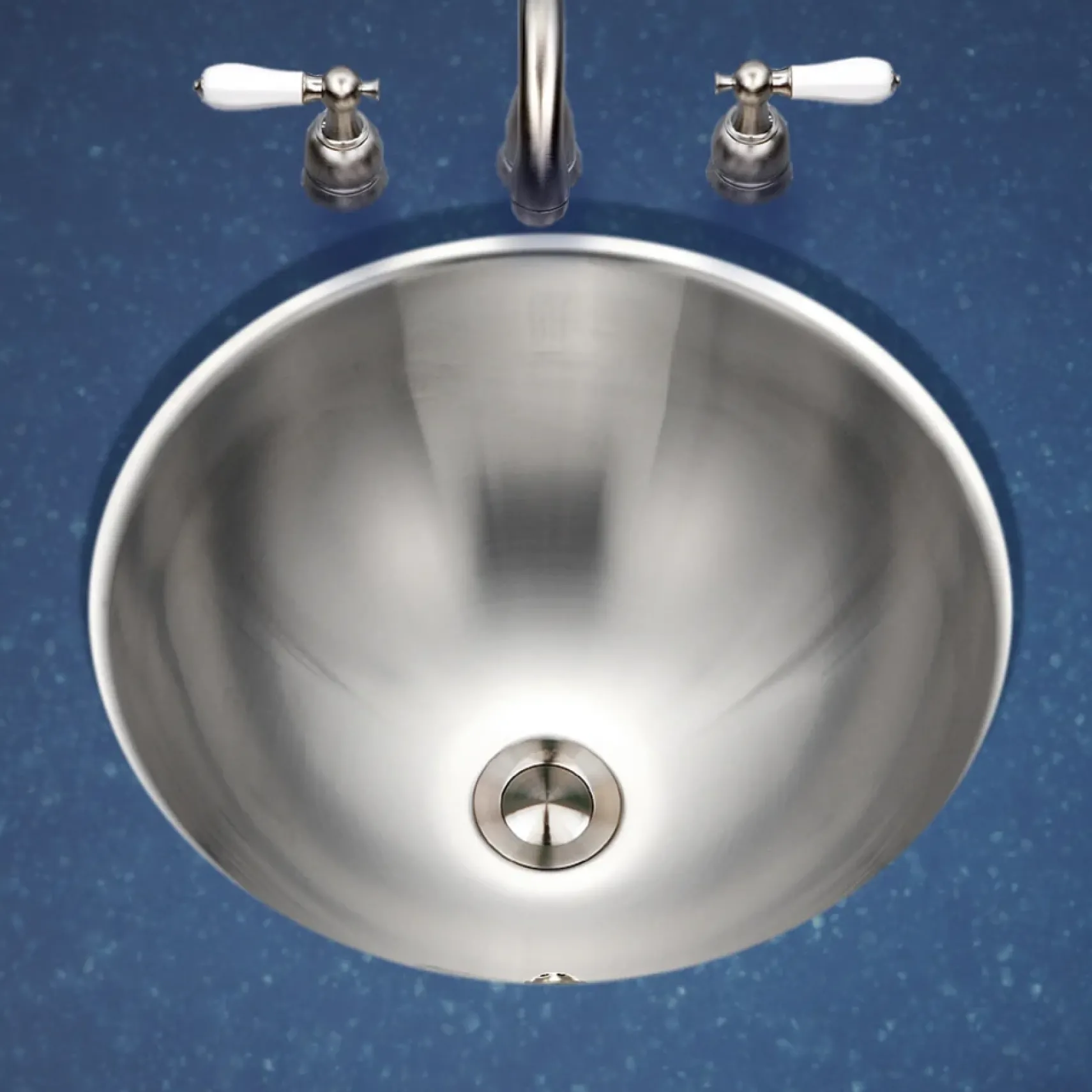 Houzer 17" Stainless Steel Undermount Bathroom Sink, Round, CR-1620-1