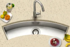 Houzer 33" Stainless Steel Undermount Bar/Prep Sink, Curved, CTC-3312