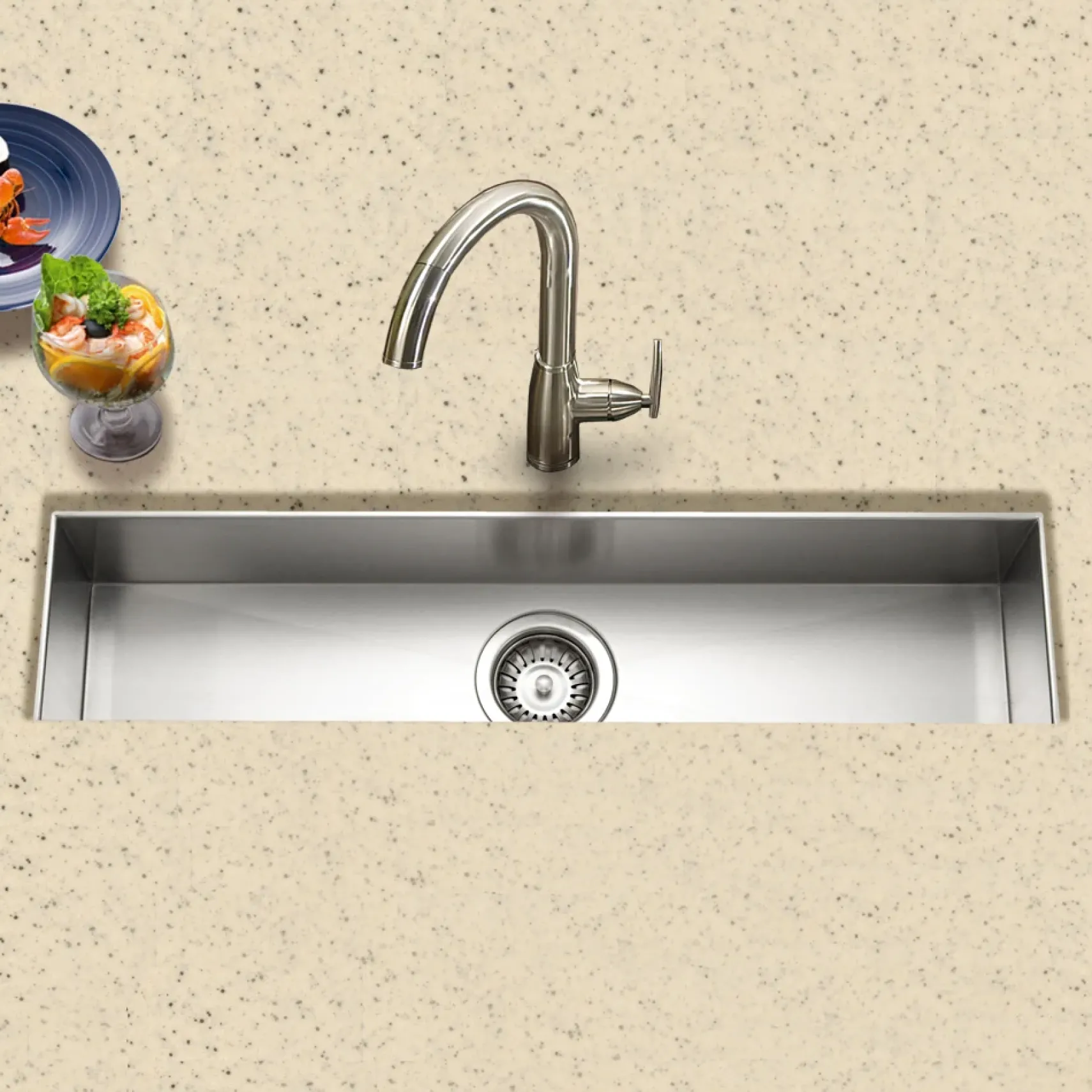 Houzer 32" Stainless Steel Undermount Bar/Prep Sink, Rectangle, CTB-3285