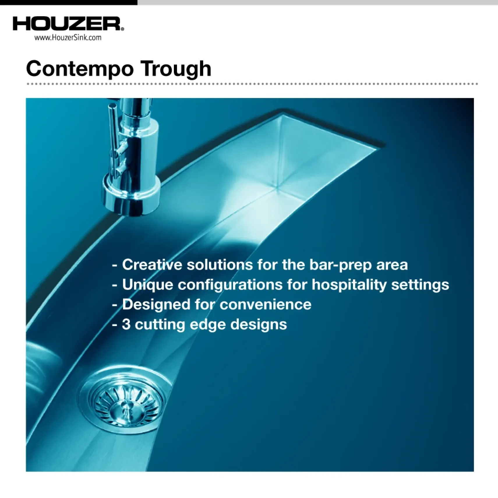 Houzer 32" Stainless Steel Undermount Bar/Prep Sink, Rectangle, CTB-3285
