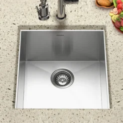 Houzer 17" Stainless Steel Undermount Zero Radius Prep Sink Bar Sink, CTR-1700