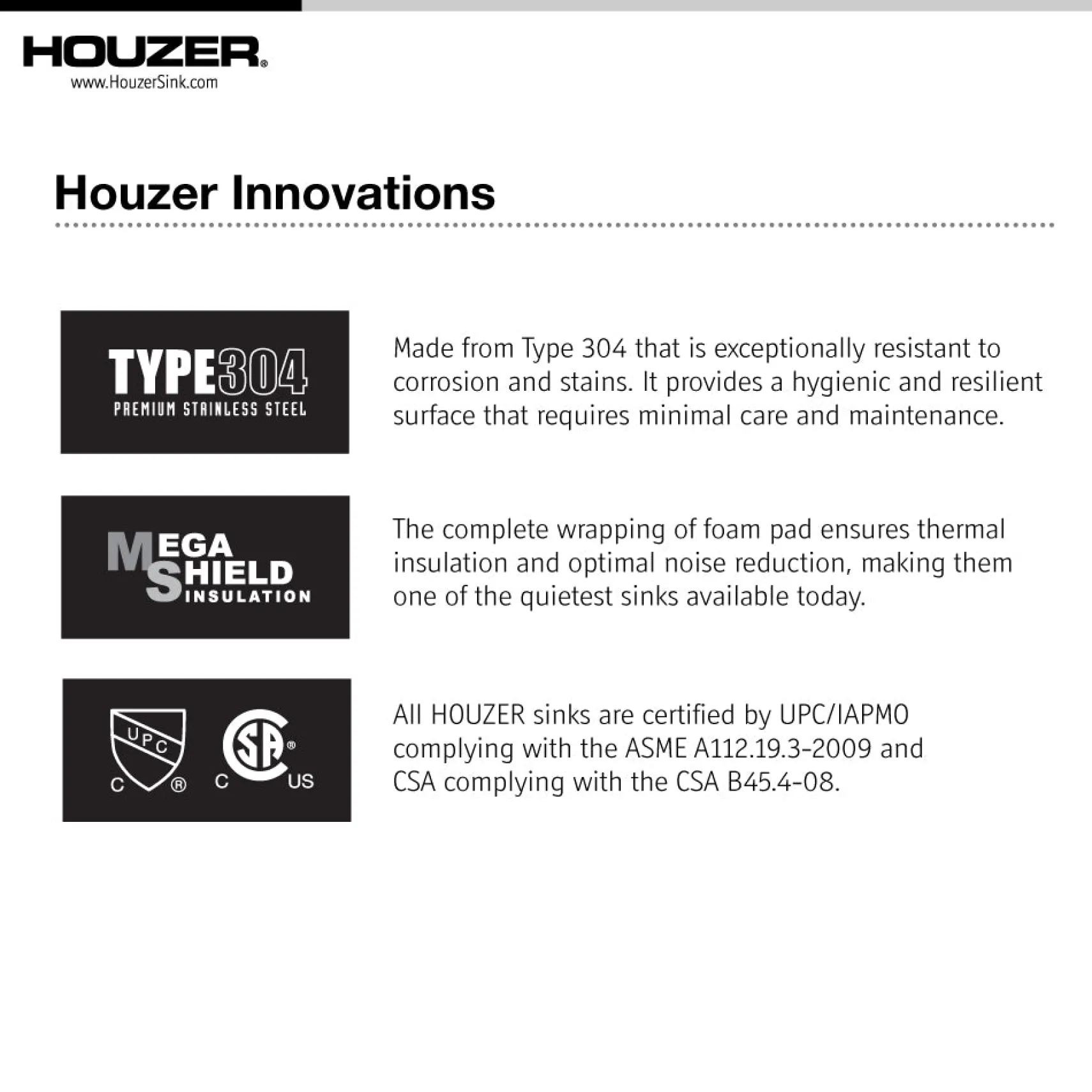 Houzer 17" Stainless Steel Undermount Zero Radius Prep Sink Bar Sink, CTR-1700