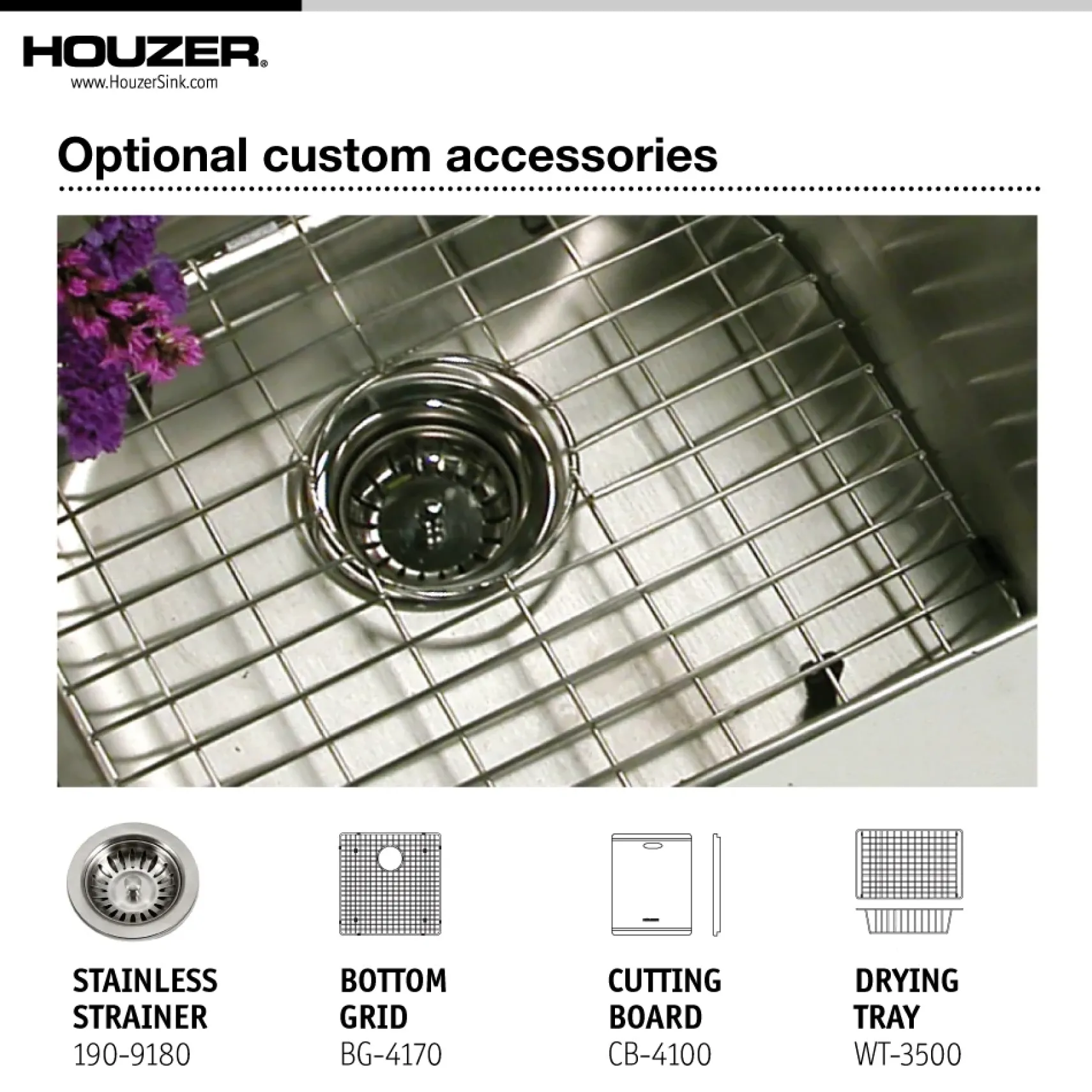 Houzer 17" Stainless Steel Undermount Zero Radius Prep Sink Bar Sink, CTR-1700
