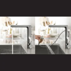Houzer Ascend Integrated Pull Up Kitchen Faucet Rubbed Bronze, ASCPU-460-OB