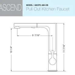 Houzer Ascend Pull Out Kitchen Faucet Oil Rubbed Bronze, ASCPO-460-OB