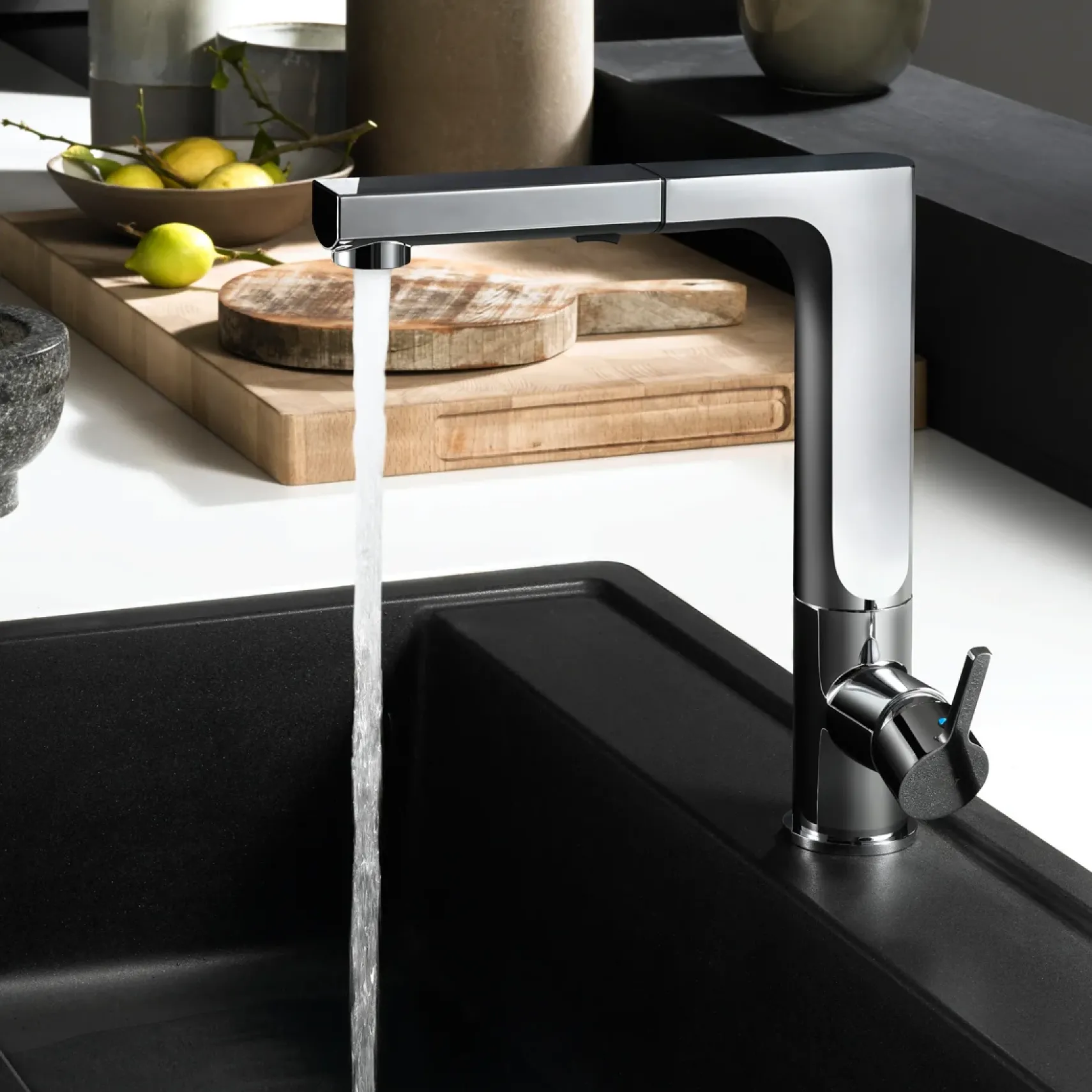Houzer Ascend Pull Out Kitchen Faucet with CeraDox Technology Polished Chrome, ASCPO-460-PC