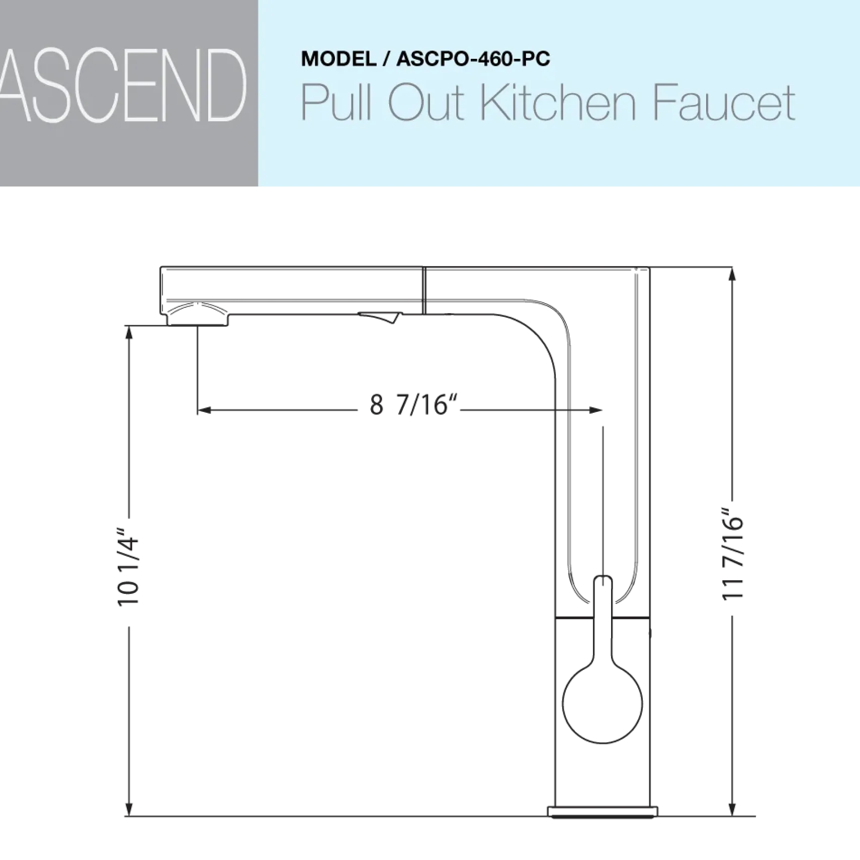Houzer Ascend Pull Out Kitchen Faucet with CeraDox Technology Polished Chrome, ASCPO-460-PC