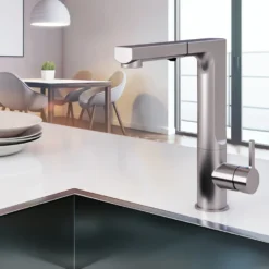 Houzer Ascend Pull Out Kitchen Faucet Brushed Nickel, ASCPO-460-BN