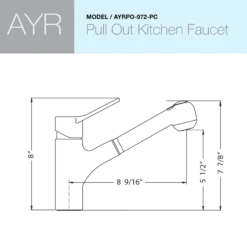 Houzer Ayr Pull Out Kitchen Faucet with CeraDox Technology Polished Chrome, AYRPO-972-PC
