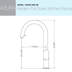 Houzer Azura Hidden Pull Down Kitchen Faucet Oil Rubbed Bronze, AZUPD-968-OB