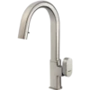 Houzer Azura Hidden Pull Down Kitchen Faucet Brushed Nickel, AZUPD-968-BN