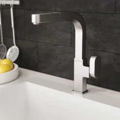 Houzer Azura Pull Out Kitchen Faucet Brushed Nickel, AZUPO-965-BN