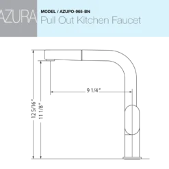 Houzer Azura Pull Out Kitchen Faucet Brushed Nickel, AZUPO-965-BN