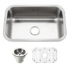 Houzer Belleo 27 inch Stainless Steel Drop-in Topmount Single Bowl Kitchen Sink with Strainer & Grid - 18 Gauge, BSS-2700