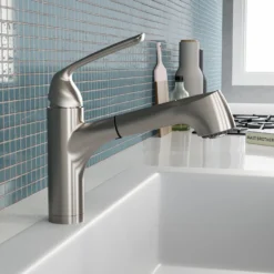 Houzer Calia Pull Out Kitchen Faucet Brushed Nickel, CALPO-561-BN