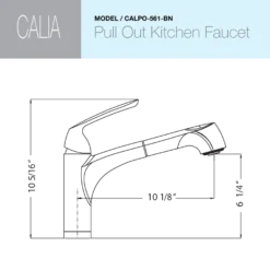 Houzer Calia Pull Out Kitchen Faucet Brushed Nickel, CALPO-561-BN