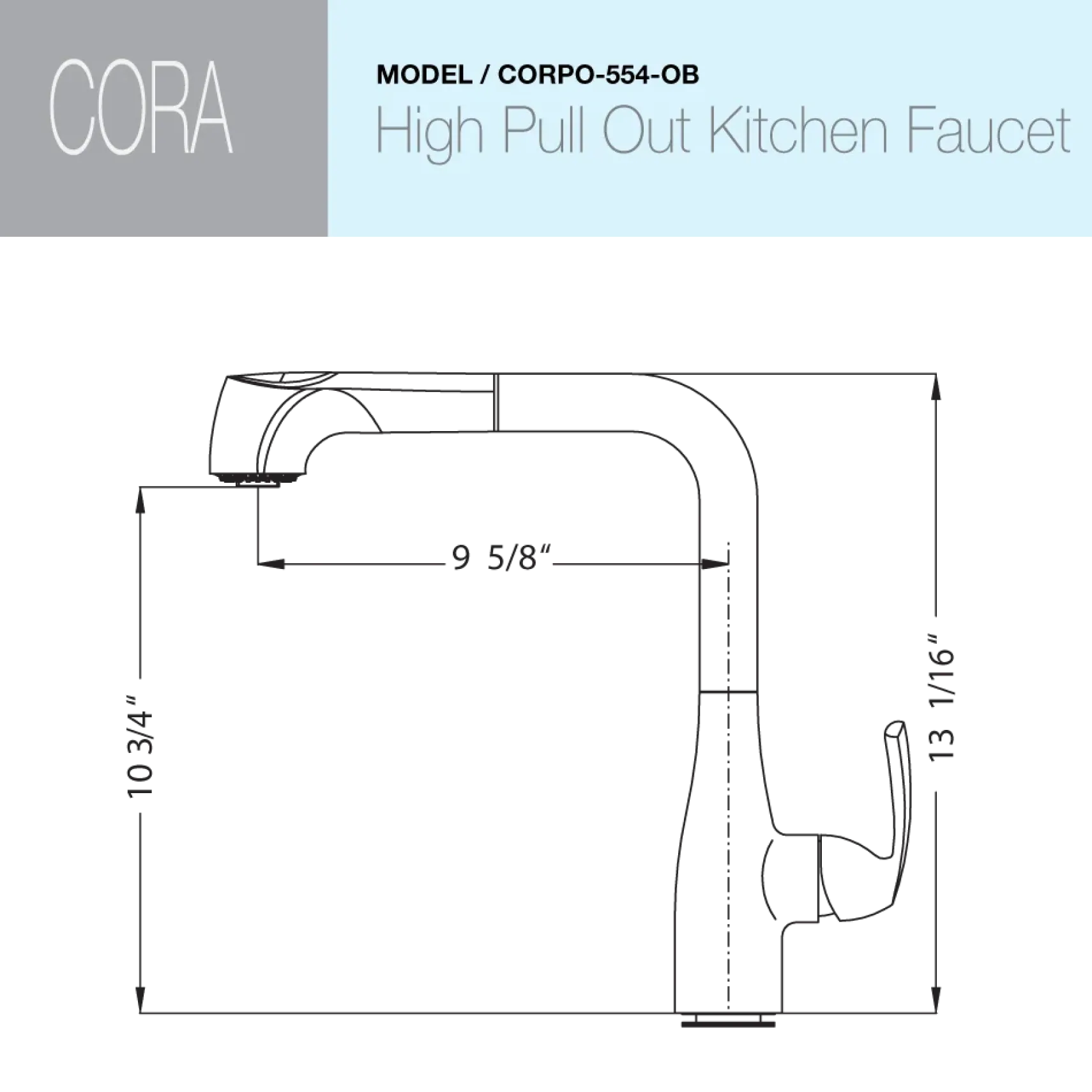 Houzer Cora Pull Out Kitchen Faucet Oil Rubbed Bronze, CORPO-554-OB