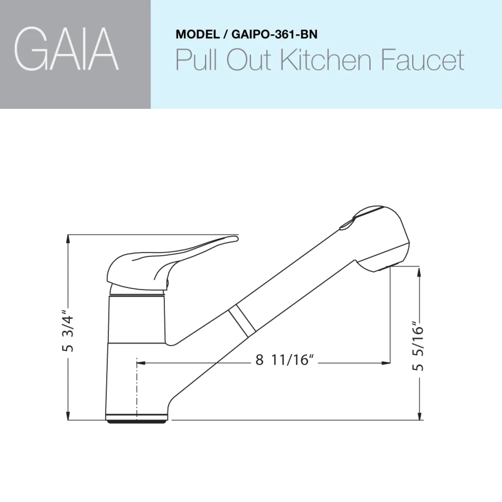 Houzer Gaia Pull Out Kitchen Faucet Brushed Nickel, GAIPO-361-BN