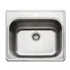 Houzer Laundry 25 inch Stainless Steel Drop-in Topmount 1-hole Single Bowl Sink with 12 inch Depth - 18 Gauge, LTS-2522-1