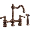 Houzer Lexington Bridge Kitchen Faucet with Sidespray Oil Rubbed Bronze, LEXBS-956-OB