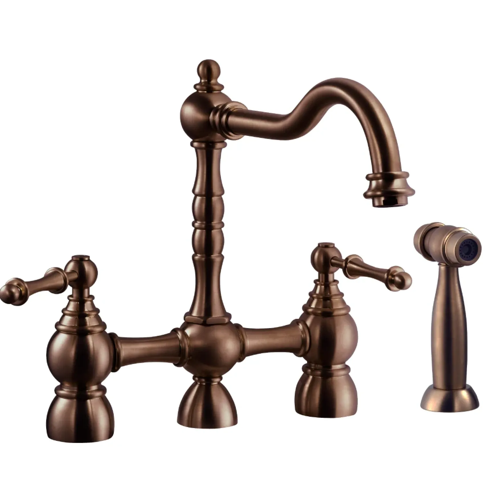 Houzer Lexington Bridge Kitchen Faucet with Sidespray Oil Rubbed Bronze, LEXBS-956-OB