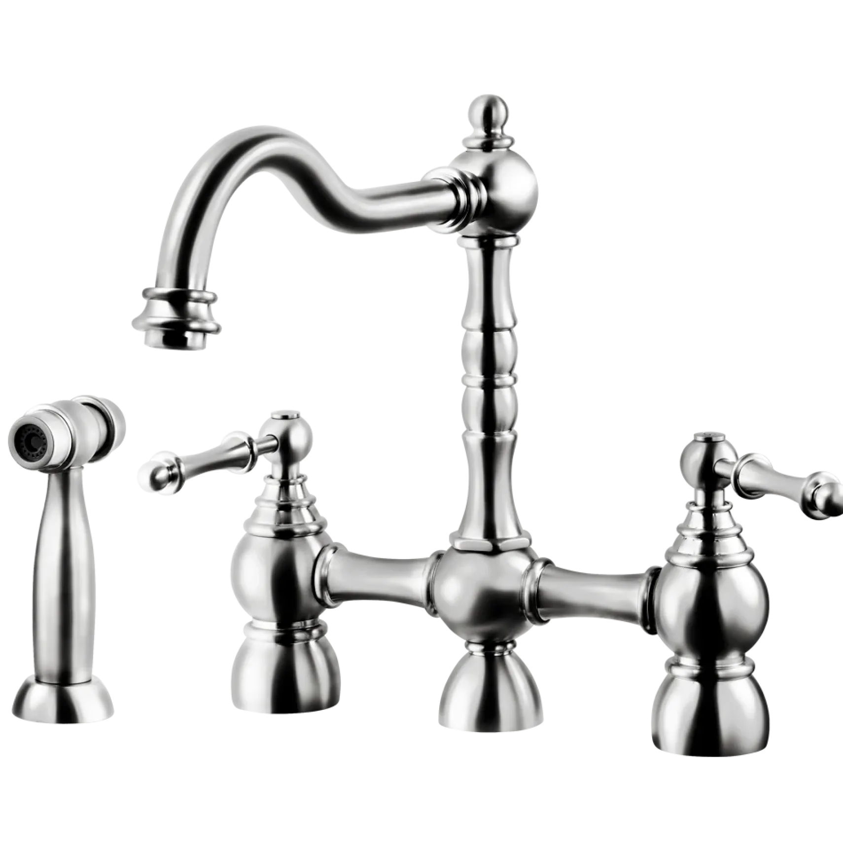 Houzer Lexington Bridge Kitchen Faucet with Sidespray Polished Chrome, LEXBS-956-PC