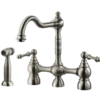 Houzer Lexington Bridge Kitchen Faucet with Sidespray Brushed Nickel, LEXBS-956-BN