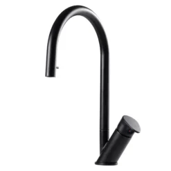 Houzer Oni 1.75 GPM Lever Brass Kitchen Faucet, Pull Down, Matte Black, ONIPD-169-MB