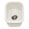 Houzer Platus 13 inch Biscuit Fireclay Undermount Single Bowl Bar Sink- PTB-1318 BQ-C