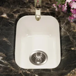 Houzer Platus 13 inch Biscuit Fireclay Undermount Single Bowl Bar Sink- PTB-1318 BQ-C
