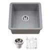 Houzer Platus 20 inch Gray Fireclay Undermount Square Single Bowl Bar Sink - PTB-2020 GR