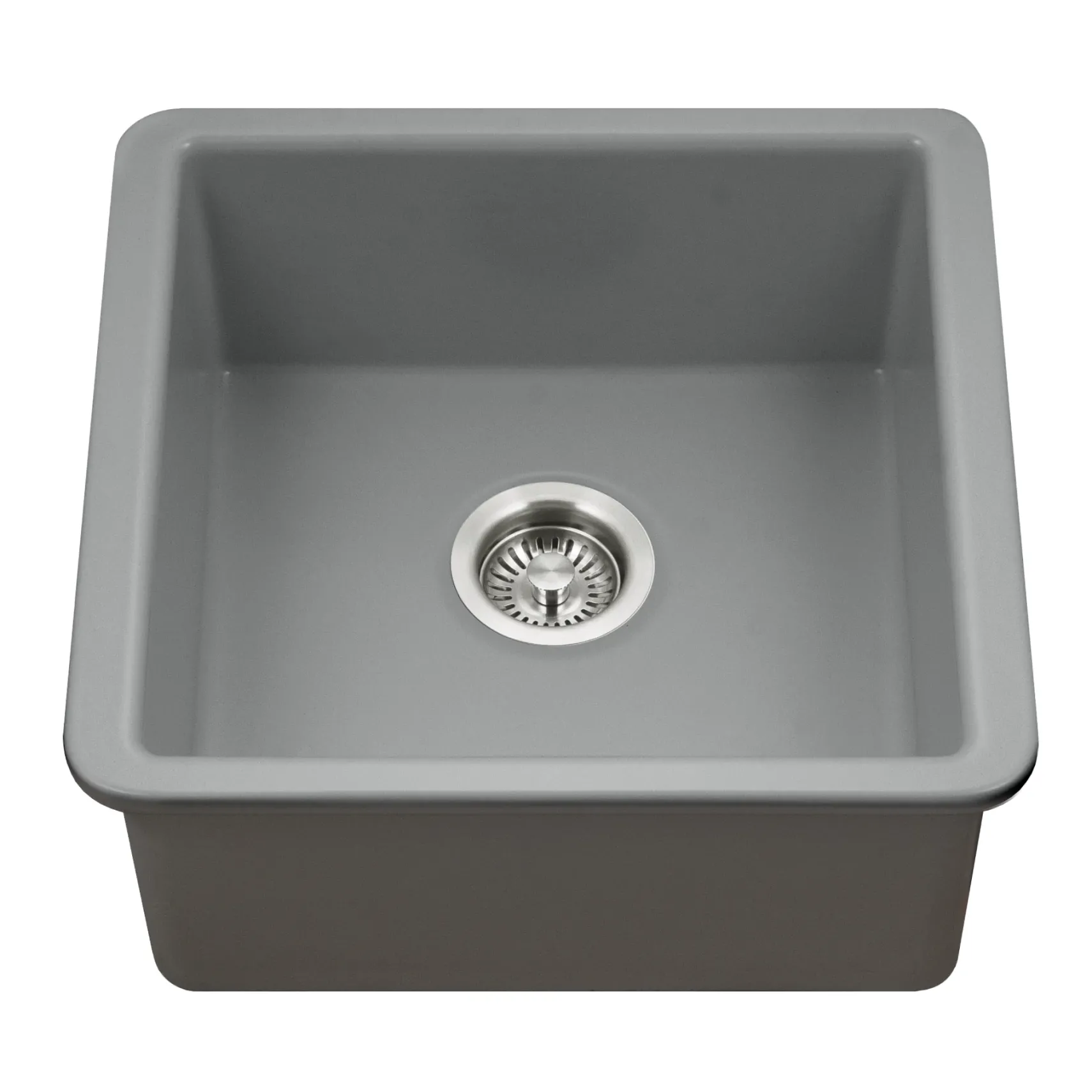 Houzer Platus 20 inch Gray Fireclay Undermount Square Single Bowl Bar Sink - PTB-2020 GR
