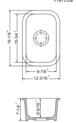 Houzer Platus 13 inch White Fireclay Undermount Single Bowl Bar Sink with Strainer & Grid - PTB-1318 WH-C