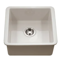 Houzer Platus 18" Square Fireclay Bar/Prep Sink, Biscuit, PTB-2020 BQ