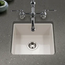 Houzer Platus 18" Square Fireclay Bar/Prep Sink, Biscuit, PTB-2020 BQ