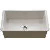 Houzer Platus 18" Undermount Fireclay Kitchen Sink, Biscuit, PTU-3600 BQ