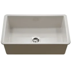 Houzer Platus 18" Undermount Fireclay Kitchen Sink, Biscuit, PTU-3600 BQ