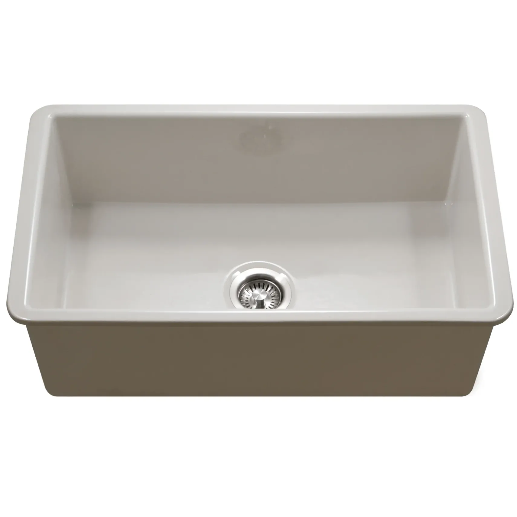 Houzer Platus 18" Undermount Fireclay Kitchen Sink, Biscuit, PTU-3600 BQ