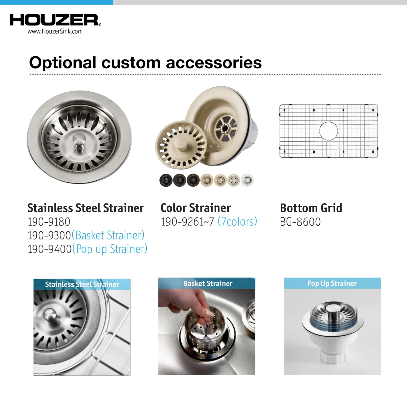 Houzer Platus 18" Undermount Fireclay Kitchen Sink, Biscuit, PTU-3600 BQ