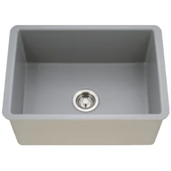 Houzer Platus 18" Undermount Fireclay Kitchen Sink, Gray, PTU-2800 GR
