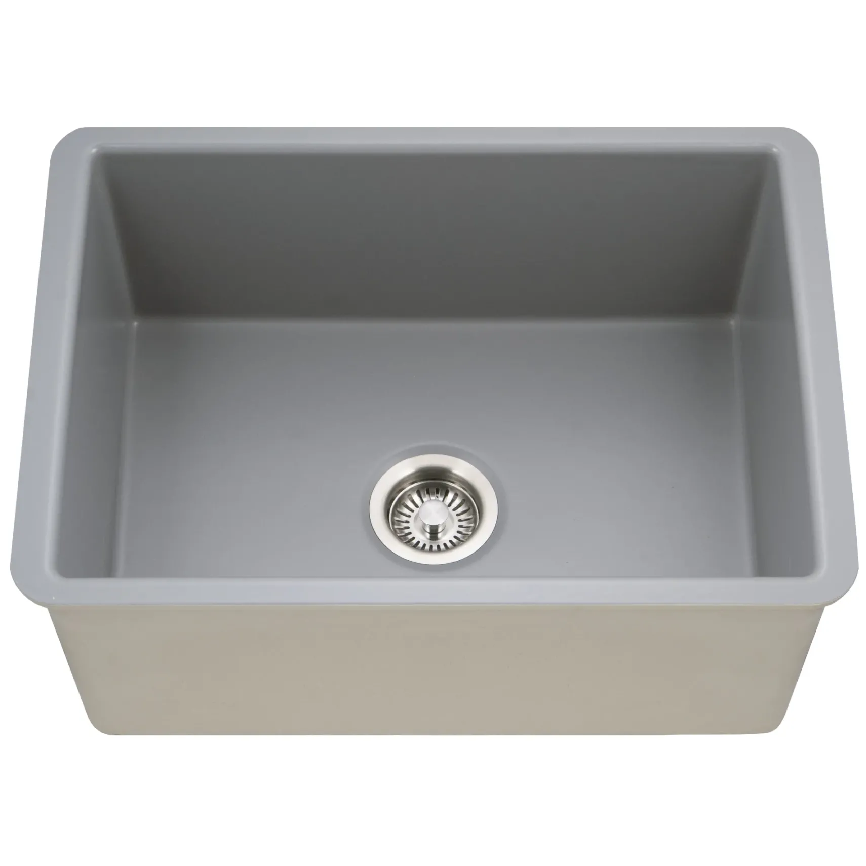 Houzer Platus 18" Undermount Fireclay Kitchen Sink, Gray, PTU-2800 GR
