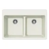 Houzer Quartztone 33" Cloud Granite Composite Drop-in Topmount 50/50 Double Bowl Kitchen Sink - M-200 CLOUD